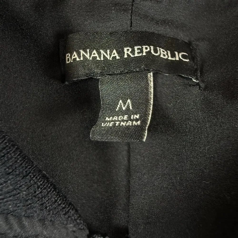 Banana Republic Black Bomber Jacket Mens M Full Zip Minimalist Normcore